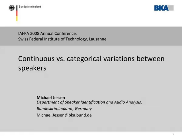 Continuous vs. categorical variations between speakers
