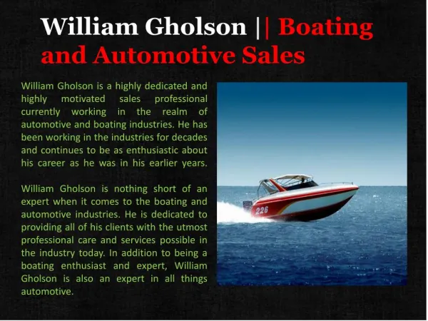 William Gholson Boating and Automotive Sales