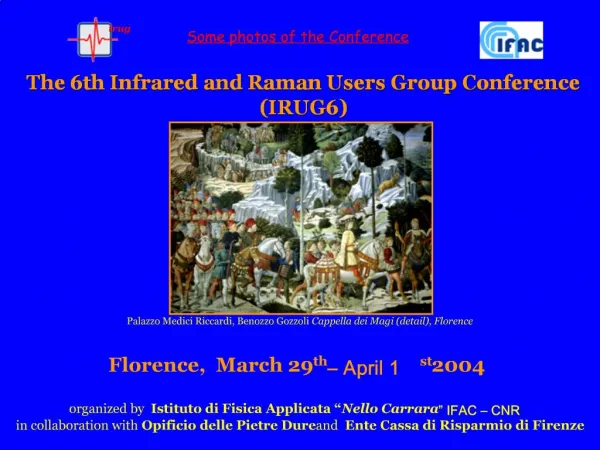 The 6th Infrared and Raman Users Group Conference IRUG6
