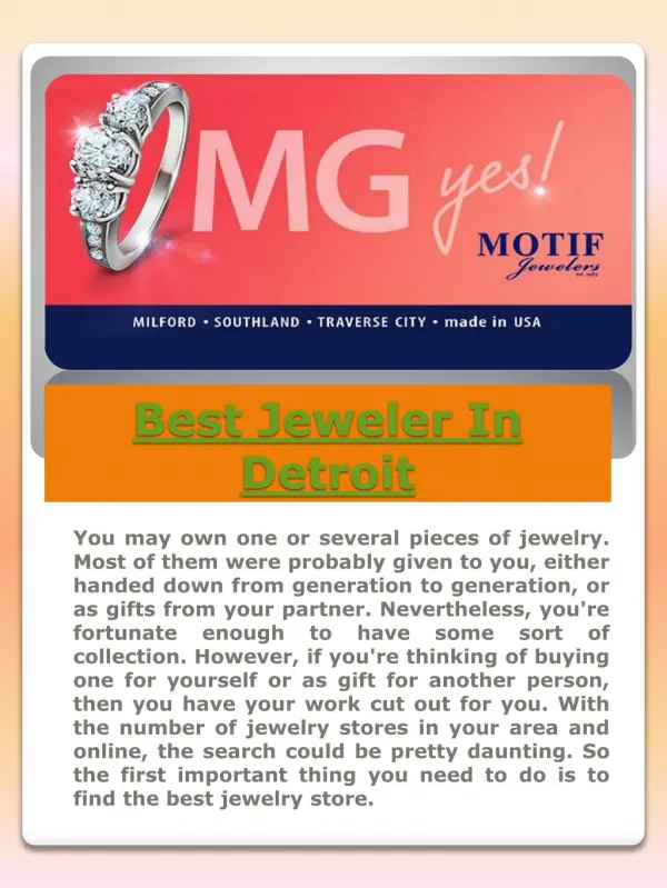Best Jeweler In Detroit
