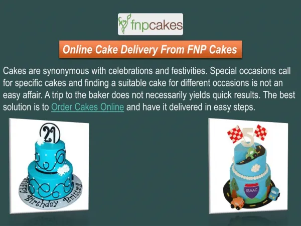 Buy and Send Cakes Online With Same Day Delivery Services