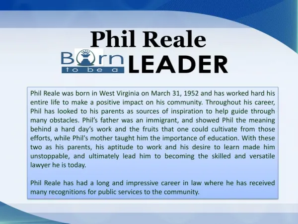 Phil Reale_Born To Be A Leader