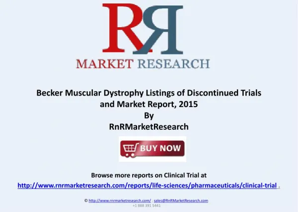 Becker Muscular Dystrophy Clinical Trials Review and Market