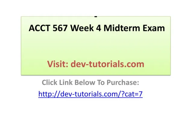 ACCT 567 Week 4 Midterm Exam