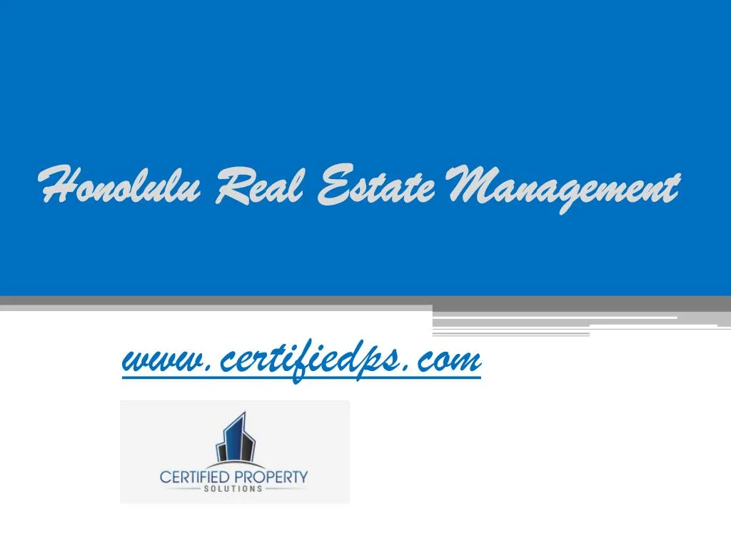 honolulu real estate management