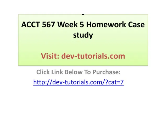 ACCT 567 Week 5 Homework Case study