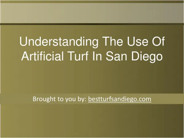 Understanding The Use Of Artificial Turf In San Diego