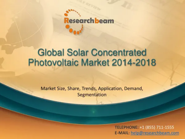 Global Solar Concentrated Photovoltaic Market 2014-2018