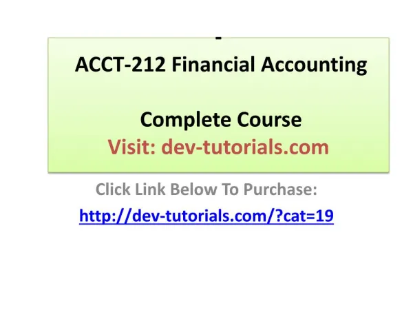 acct 212 financial accounting complete course visit dev tutorials com