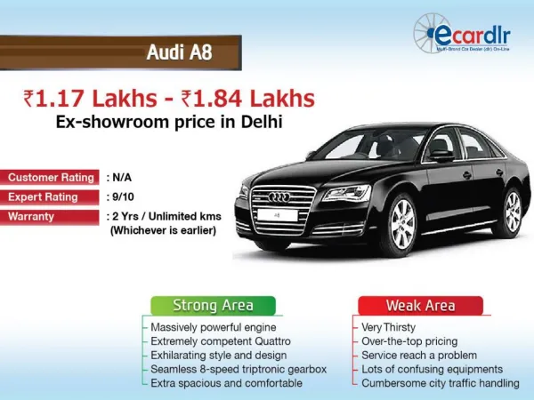 Audi A8 Prices, Mileage, Reviews and Images at Ecardlr