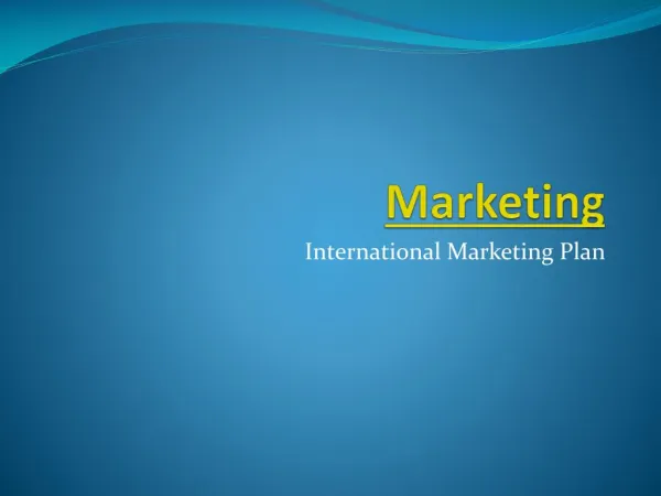 International Marketing Plan