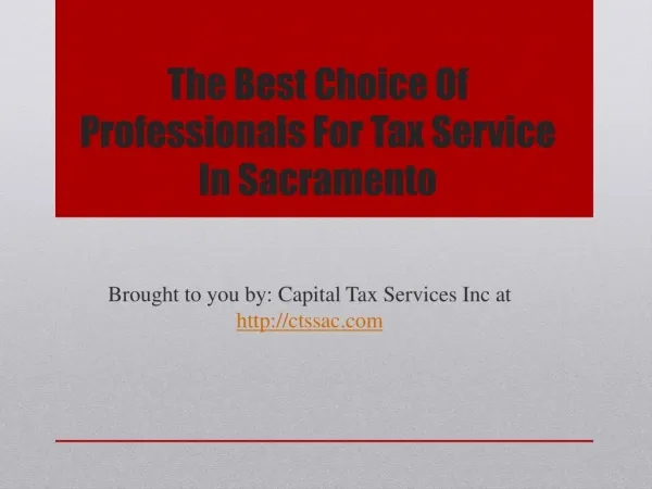 The Best Choice Of Professionals For Tax Service