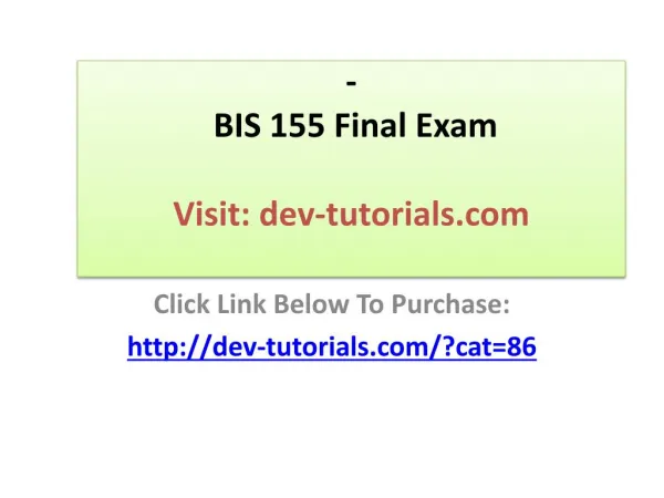 BIS 155 Final Exam