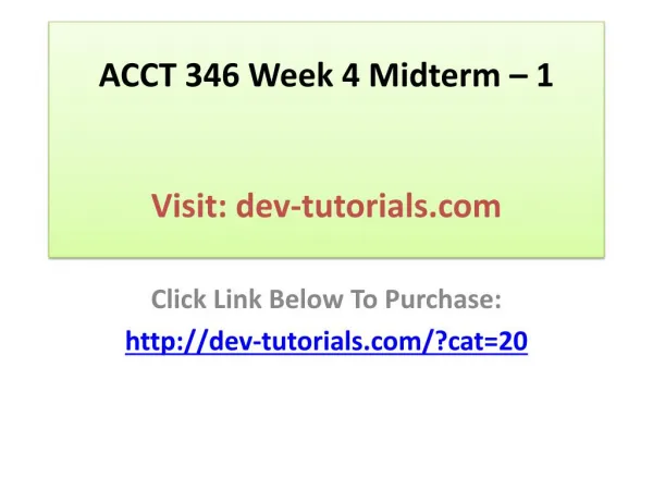 ACCT 505 Week 4 Midterm Exam