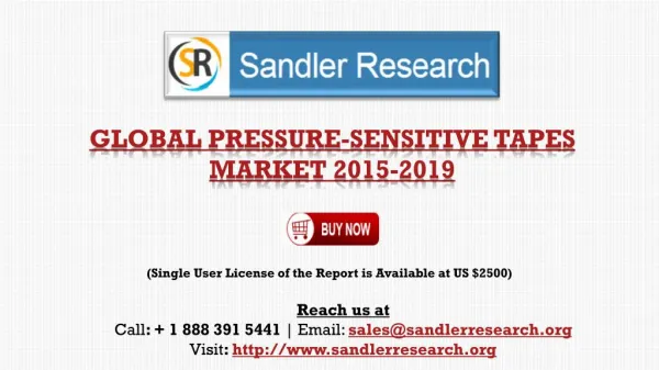 Global Pressure-Sensitive Tapes Market Analysis 2015-2019