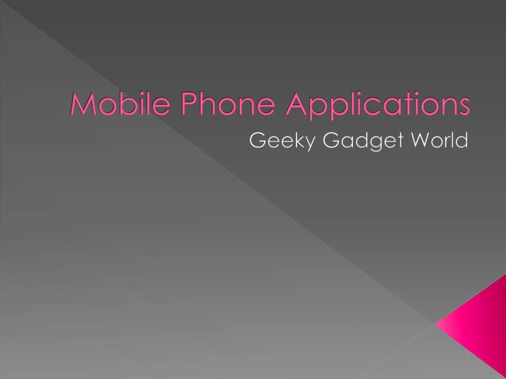 mobile phone applications