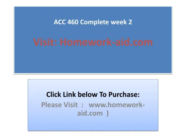 ACC 460 Complete week 2