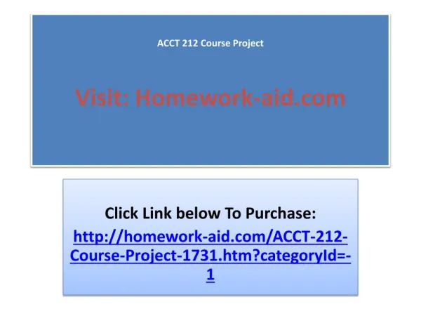 ACCT 212 Course Project