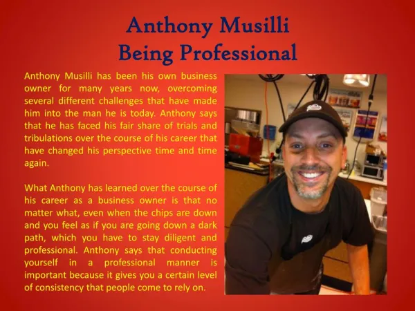 Anthony Musilli_Being Professional