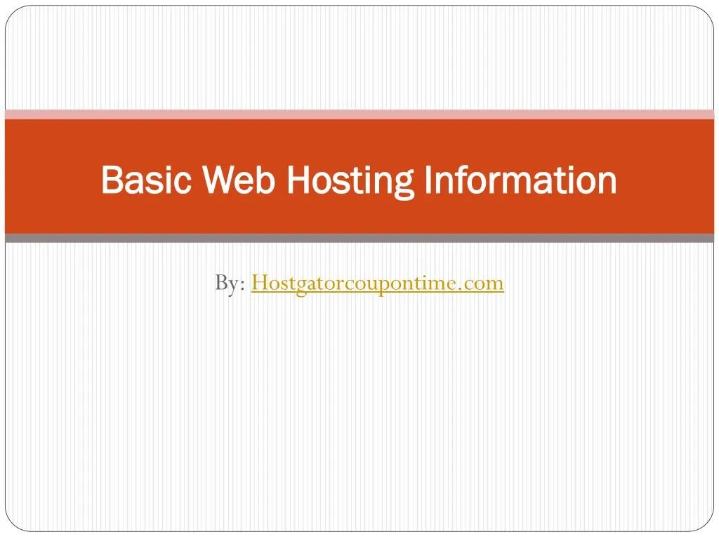 basic web hosting information
