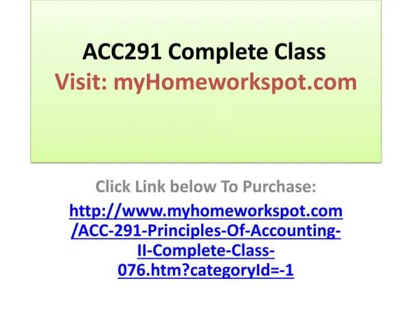 ACC 290 ( Principles Of Accounting I ) Entire Class All Week