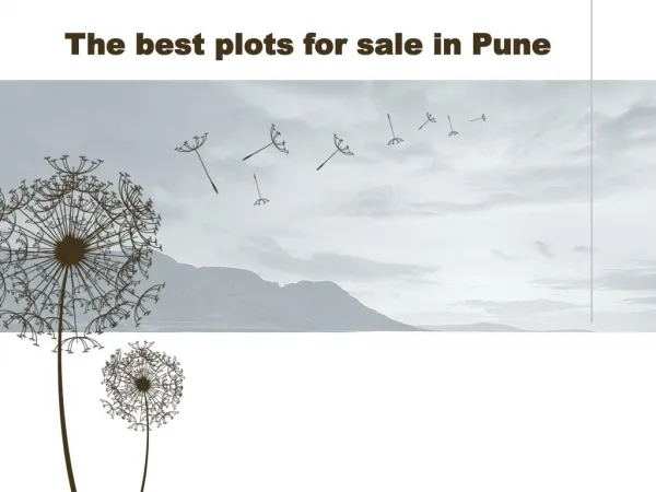 The best plots for sale in Pune