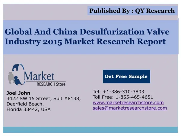 Global and China Desulfurization Valve Industry 2015 Market