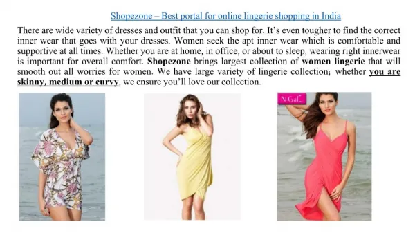 Women lingerie online shopping India