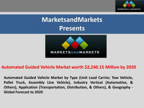 Automated Guided Vehicle Market worth $2,240.15 Million
