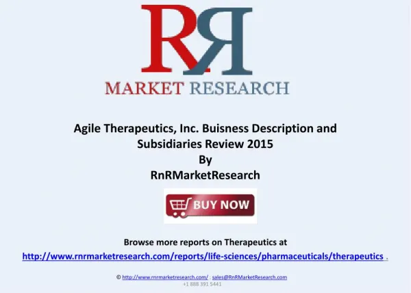 Agile Therapeutics, Inc. Product Pipeline Review – 2015