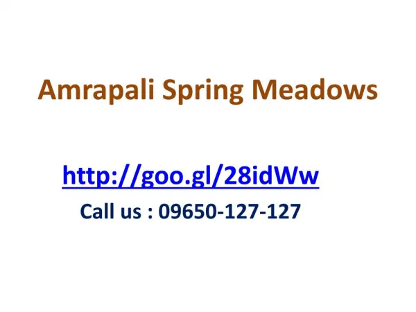 Amrapali Spring Meadows Flats Apartments