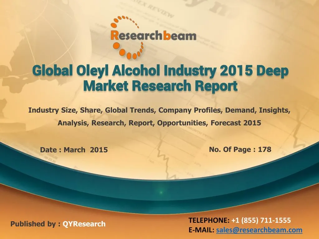 global oleyl alcohol industry 2015 deep market research report