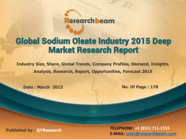 Global Sodium Oleate Industry 2015 Market Research Report