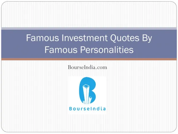 Famous investment Quotes