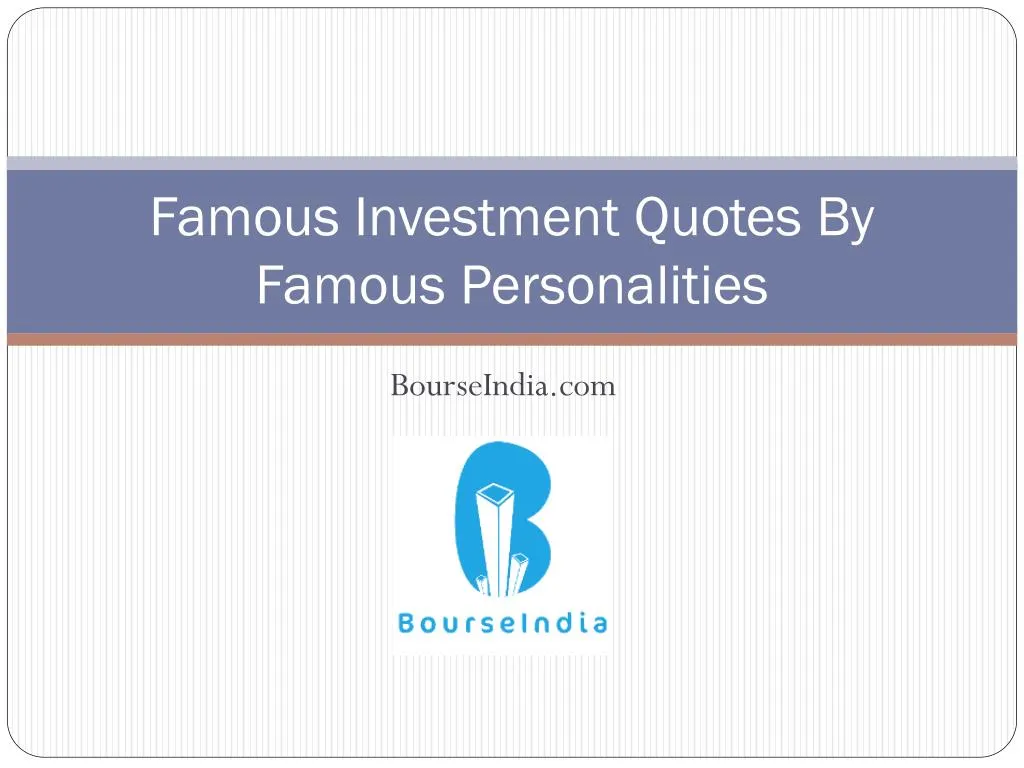 famous investment quotes by famous personalities