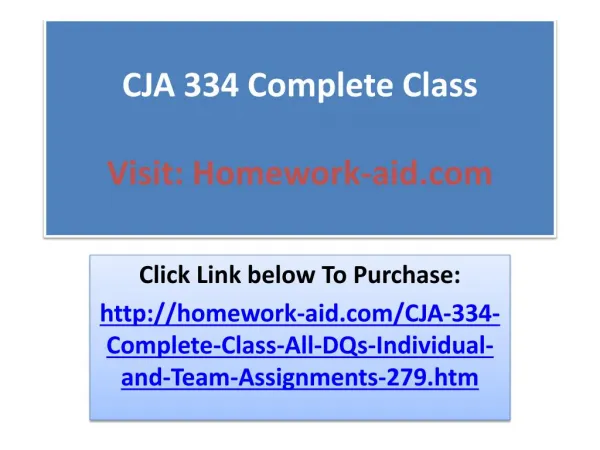 CJA 334 Complete Class