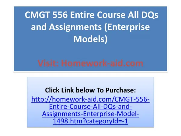 CMGT 556 Entire Course All DQs and Assignments (Enterprise M