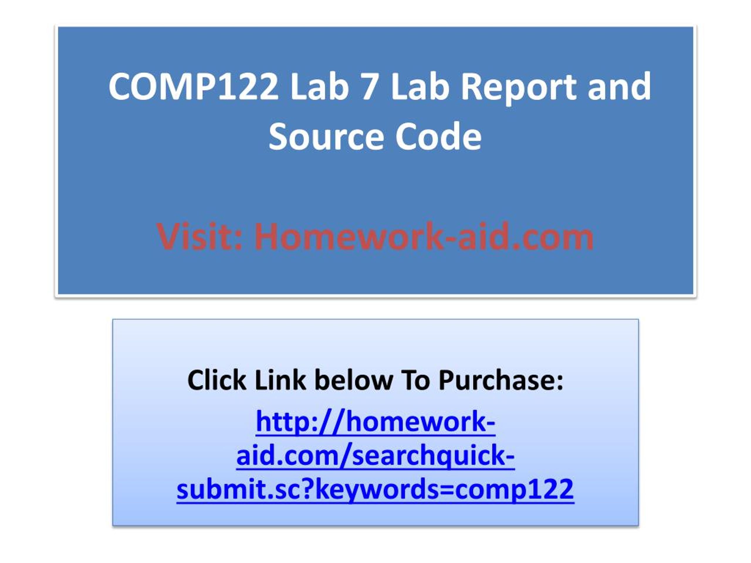 PPT - COMP122 Lab 7 Lab Report and Source Code PowerPoint Presentation ...