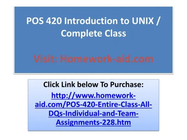 POS 420 Introduction to UNIX / Complete Class