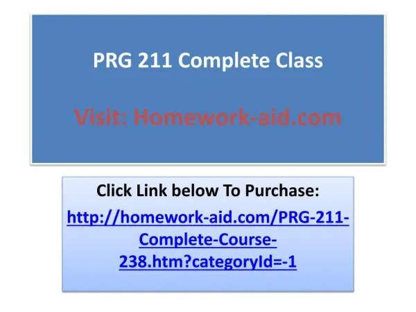 PRG 211 Complete Class