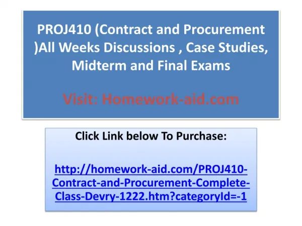 PROJ410 (Contract and Procurement )All Weeks Discussions , C