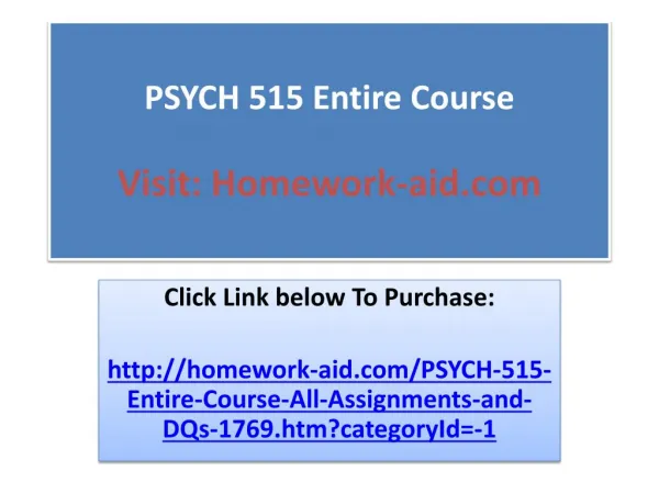 PSYCH 515 Entire Course