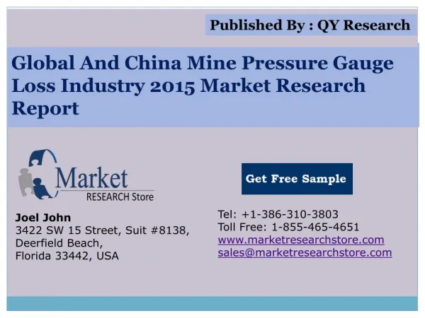Global and China Mine Pressure Gauge Loss Industry 2015 Mark