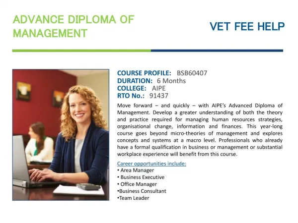 Advance Diploma of Management Course Online
