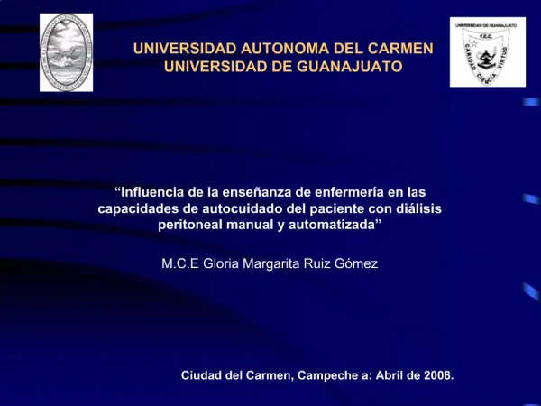 UNIVERSIDAD AUTONOMA DEL CARMEN UNIVERSIDAD DE GUANAJUATO