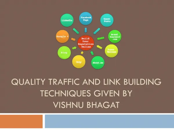 Quality traffic and link building techniques given by Vishnu