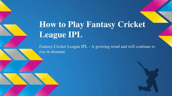 How to play fantasy cricket league IPL?