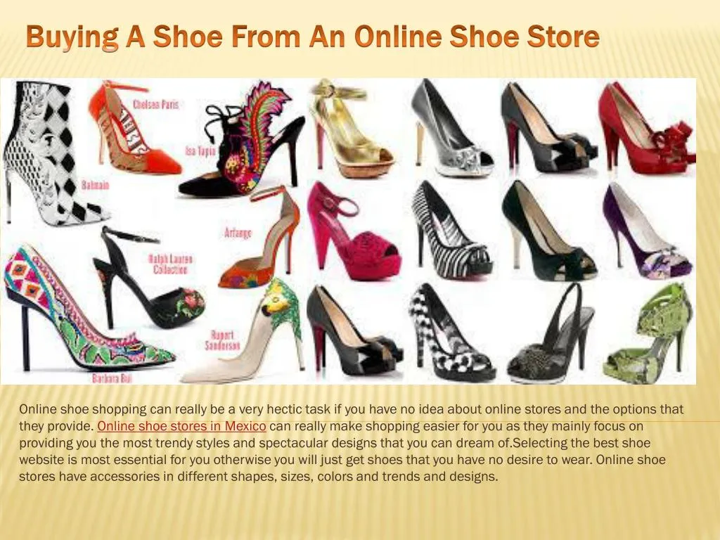 buying a shoe from an online shoe store