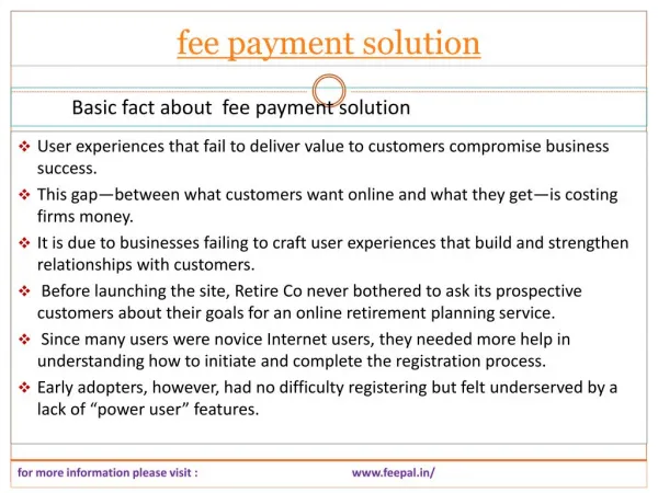 Wonderful web resource for fee payment solution