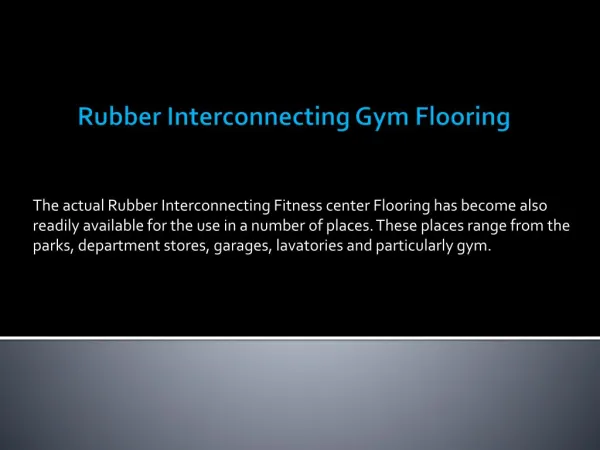 Rubber Interconnecting Gym Flooring